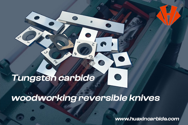 Tungsten carbide woodworking reversible knife